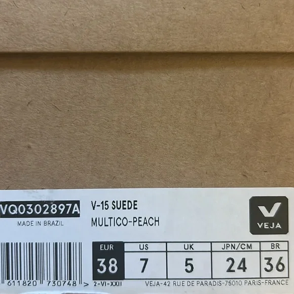 COPY - V-15 Suede Multico Peach High-Top Trainers US 7 EU 38 NWB VEJA - Picture 8 of 8